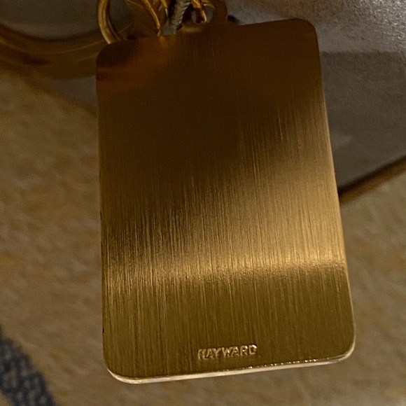 Gold Electroplate Keyring Satin Finish Rectangular - Picture 5 of 16